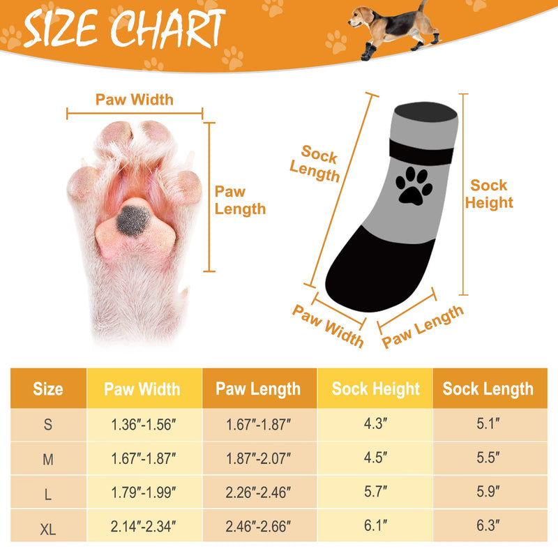 KOOLTAIL Anti Slip Dog Socks - Outdoor Dog Boots Waterproof Dog Shoes Paw Protector with Strap Traction Control for Hardwood Floors Grey X-Large - BeesActive Australia