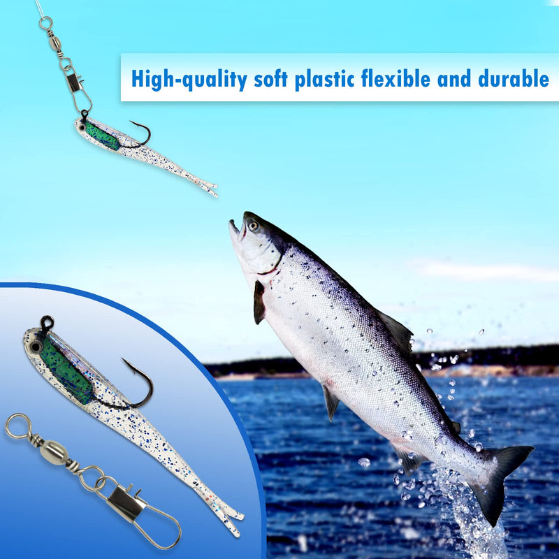 15Pcs Fishing Lures Soft Bait Head Sea Fish Lures with Hook for Bass Trout Pike Walleye for Freshwater Saltwater - BeesActive Australia
