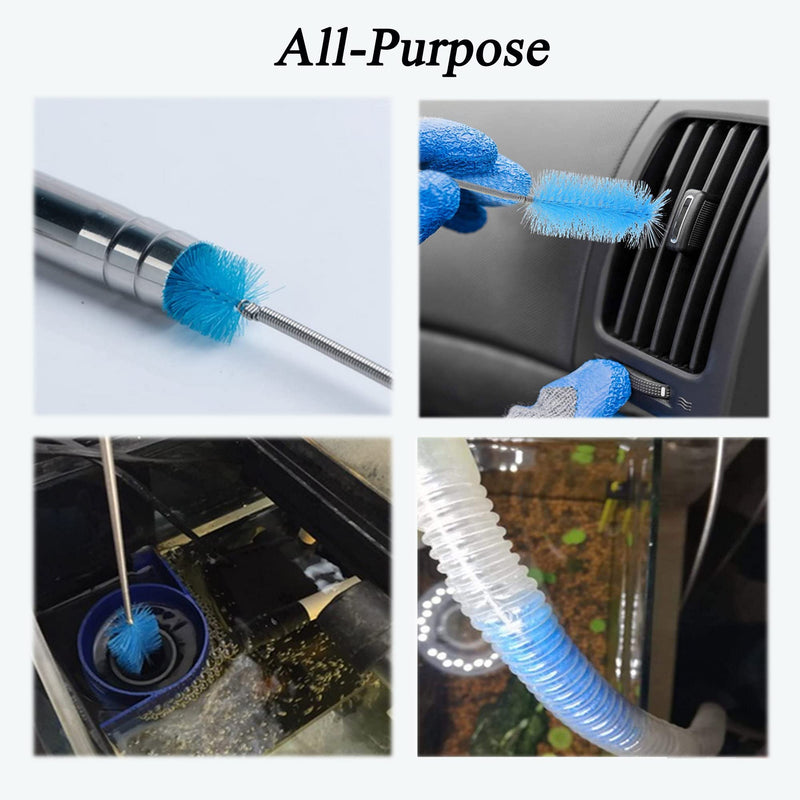 ZLMC Aquarium Filter Brush Long Brush Flexible Double Ended Bristles for Fish Tank or Home Kitchen - BeesActive Australia