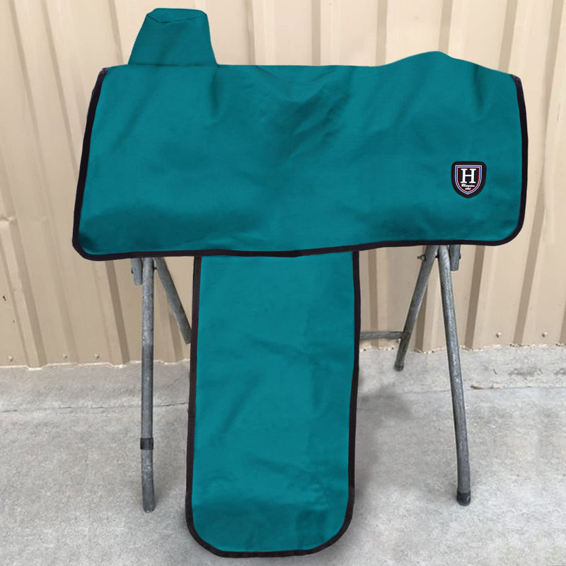 Harrison Howard 600 Denier Splash-Resistant Protective Saddle Cover Protection from Scratches, Direct Sunlight, and Dust/Debris Keeps Saddle in Pristine Condition Teal - BeesActive Australia