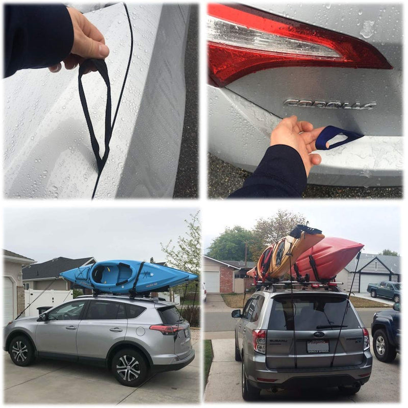 Quick Hood Loops Trunk Anchor Kayak Tie Downs Straps Bow Stern Canoe Transport Secure Lashing Point Black 1 Pair - BeesActive Australia