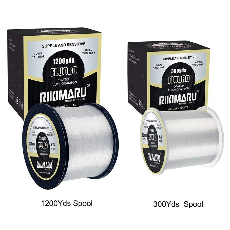 RIKIMARU Fluoro Fishing Line, 100% Soft Fluorocarbon Coated Fishing Line clear 2LB/0.14mm/300Yds - BeesActive Australia