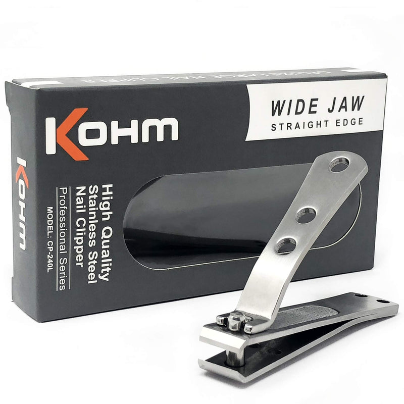 Kohm CP-240L Straight Edge Toe Nail Clippers for Thick Toenails, Strong Large Toenail Clippers for Men, Seniors, Adults - BeesActive Australia