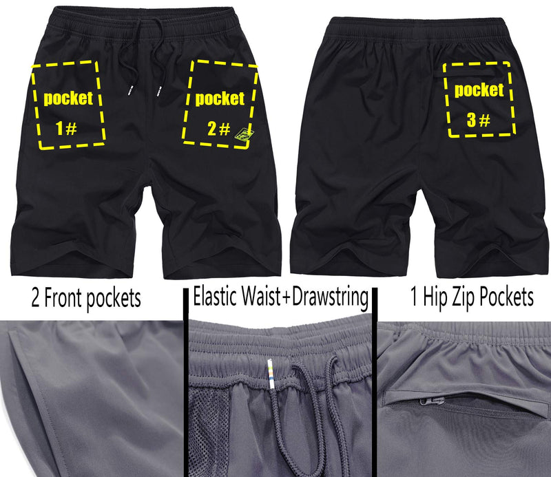 Vcansion Men's Outdoor Lightweight Hiking Shorts Quick Dry Sports Casual Shorts Skateboard Shorts Swimming Shorts 30-32 Blue - BeesActive Australia