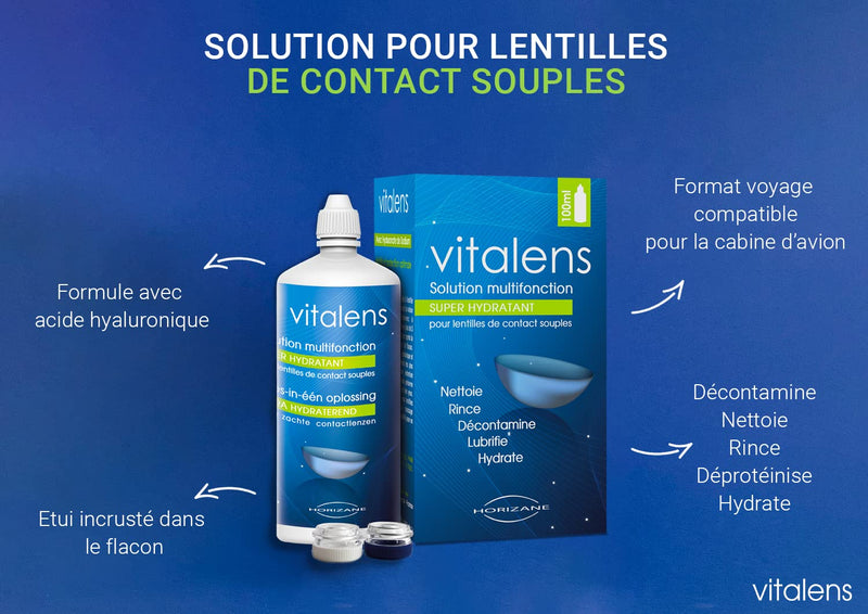 Vitalens Multi-Purpose Solution for Soft Contact Lenses 100 ml 100 ml (Pack of 1) - BeesActive Australia