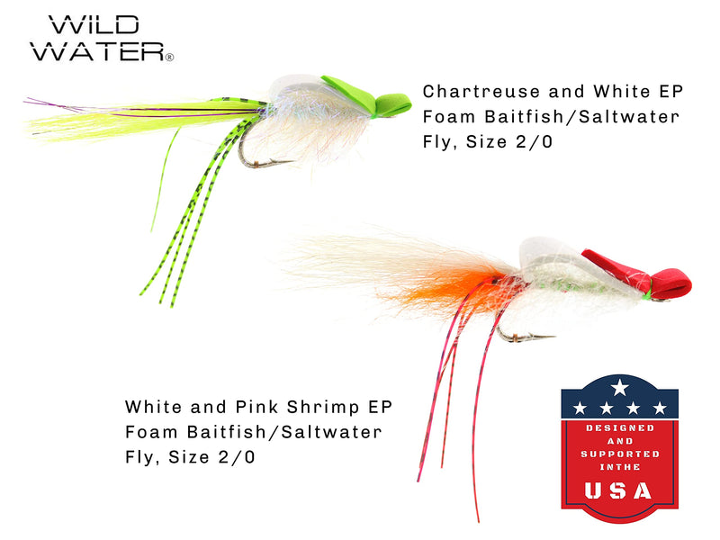 Wild Water Fly Fishing EP Top Water Baitfish Assortment, 12 Flies with Wild Water's 6 Section Fly Box - BeesActive Australia