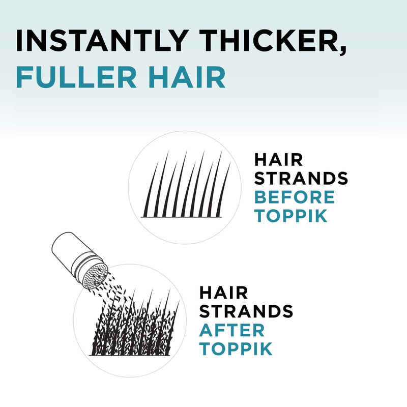 Toppik Hair Building Fibres Powder, Black, Keratin-Derived Fibres for Naturally Thicker Looking Hair, 27.5g - BeesActive Australia