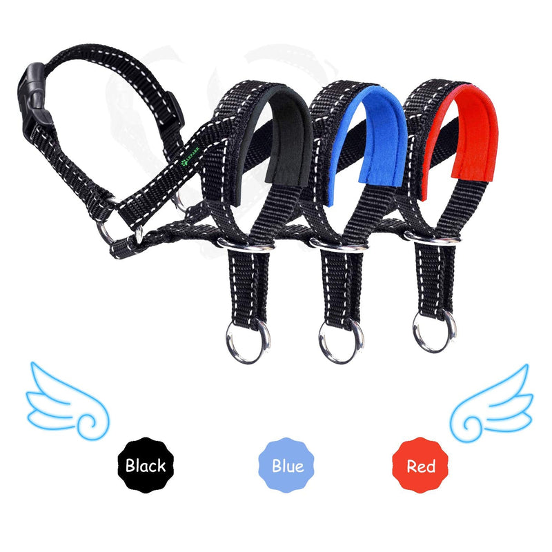 Dog Head Halter with Reflective Safety Strap Stop Dog's Pulling, Dog Head Collar for Small Medium Large Dogs L Red - BeesActive Australia