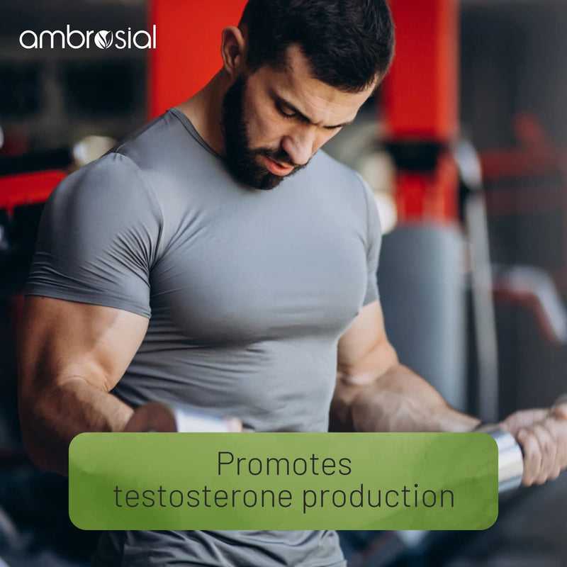 Ambrosial Testoboost Ultra Premium Herbal Testosterone Booster for Men | Blend of 3 Natural Herbs Testosterone Supplements for Men | Support Muscle Growth & Energy Boost (Pack of 1-60 Capsules) Pack of 1- 60 Capsules - BeesActive Australia