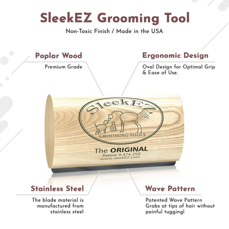 SleekEZ - Pet Bundle - Deshedding Grooming Tool for Dogs, Cats & Horses - Undercoat Brush for Short & Long Hair - Painlessly Remove 95% of Loose Hair, Fur & Dirt - (2.5in + 5inch) - BeesActive Australia