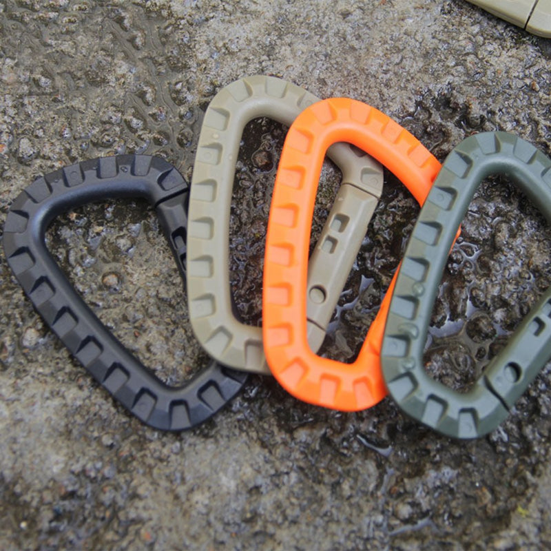 EKLORN 6pcs Plastic Light Weight D-Ring Carabiner Hanging Hook Clip for Backpack Outdoors with Free Cable Organizer - BeesActive Australia