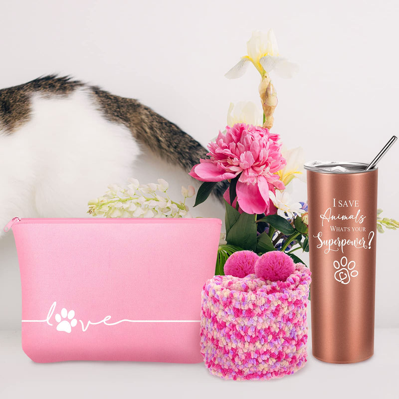 3 Pcs Veterinarian Gifts Christmas Vet Tech Gift I Save Animals Tumbler with Lid Footprint Makeup Bag Fuzzy Socks Birthday Ideas for Veterinarian Funny Gifts for Veterinarians Veterinary Technician - BeesActive Australia