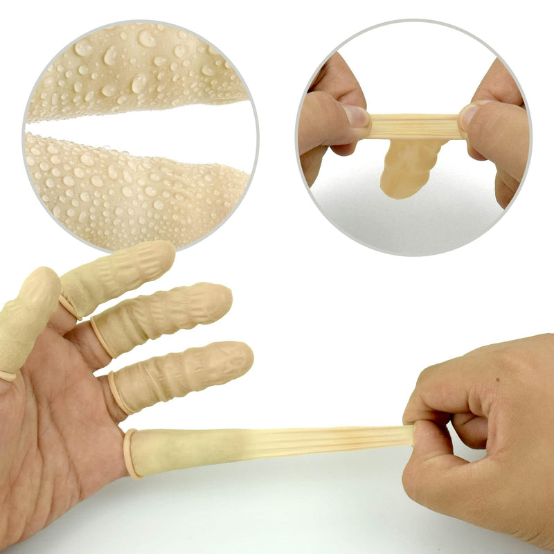 100 Pcs Finger Cots, Disposable Finger Protectors, Latex Anti-Static Finger Tip Rubber Protect Keeping Dressing Dry and Clean (Medium, White) Medium - BeesActive Australia