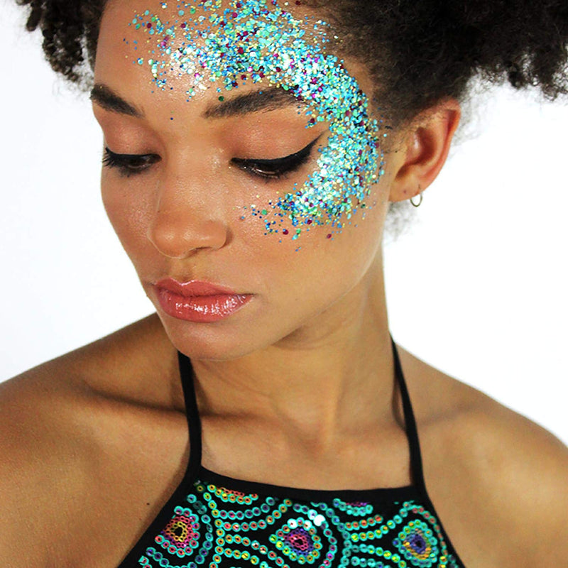 EcoStardust Peacock Biodegradable Glitter ✶ Festival Bioglitter Cosmetic Face Body Hair Nails 6g/10ml - BeesActive Australia