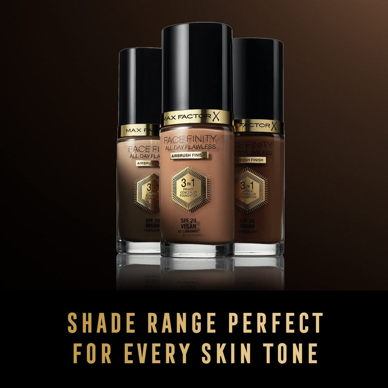 Max Factor Facefinity 3-in-1 All Day Flawless Liquid Foundation, SPF 20 - 62 Warm Beige, 30 ml - BeesActive Australia