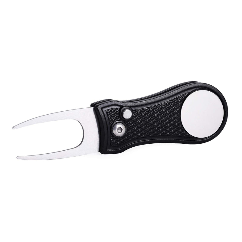 Mile High Life All Metal Foldable Golf Divot Tool with Pop-up Button & Magnetic Ball Marker (Multi-Colors/Shape) - BeesActive Australia
