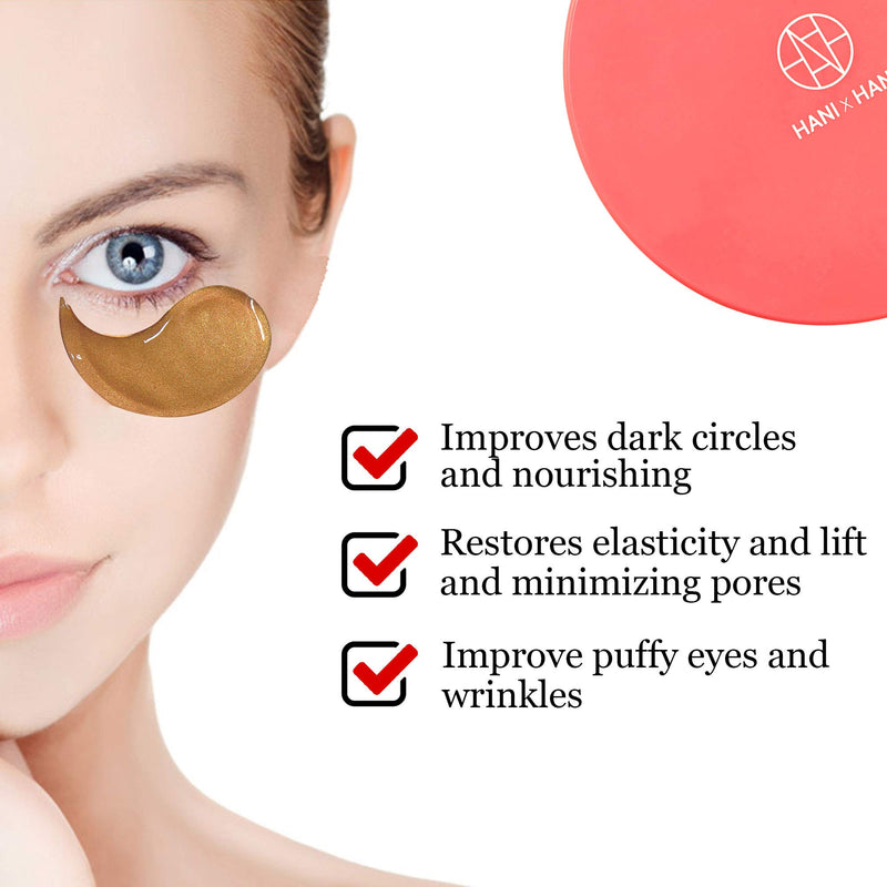 HANIXHANI Korean Under Eye Patches for Puffy Eyes with Multi Intensive Rose & Gold Soothe for Puffy Under Eye, Bags, Dark Circles and Winkles Deep Moisturizing Improves Elasticity (30 pair) Rose&Gold - BeesActive Australia