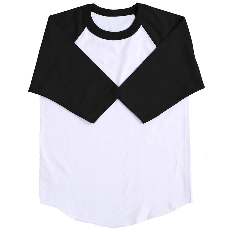 [AUSTRALIA] - Hat and Beyond Kids Raglan 3/4 Sleeves Baseball T Shirts Baby Tees School Uniforms X-Small 5ks01_white/Black 