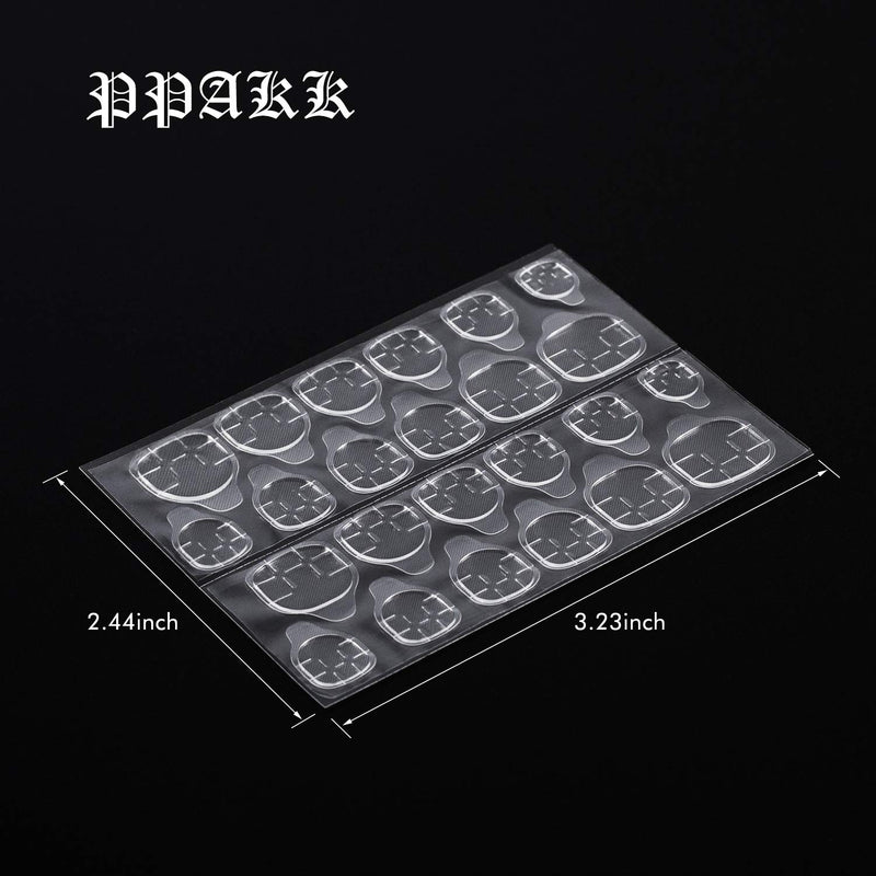 PPAKK 10 Sheets (240pcs) Double-Sided Nail Adhesive Stickers Breathable Transparent Bendable Fake Nail Glue Fake Nail Tips for Women and Girls - BeesActive Australia