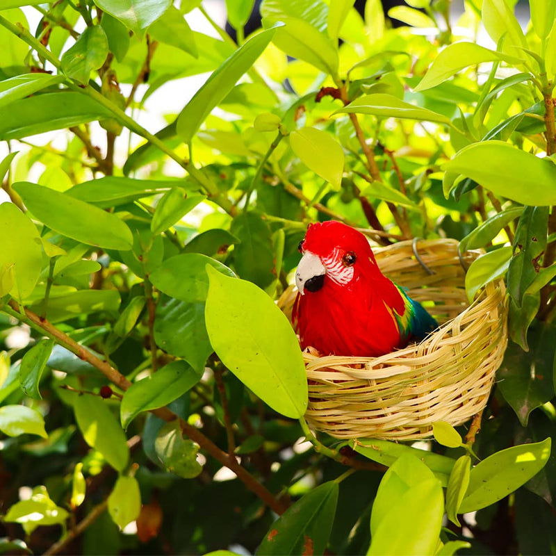 VTurboWay 5 Pack Bird Bamboo Nest, Handwoven Natural Bird Cage House Hatching Breeding Cave with Hook, Country-Style for Small Bird Parrot Canary Swallow Finch - BeesActive Australia