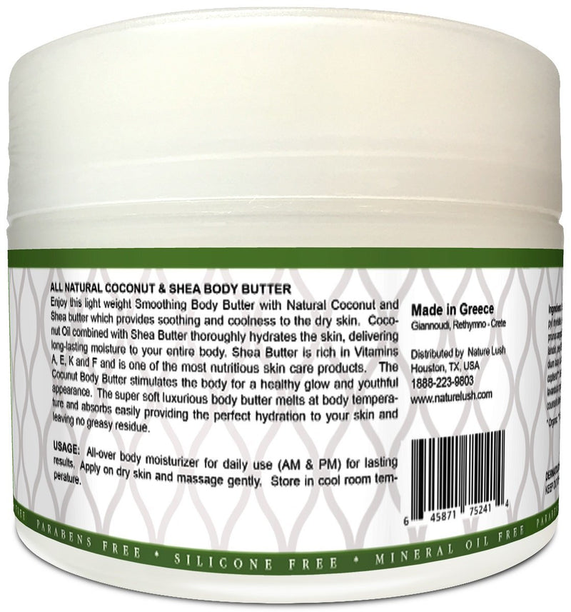 Best Coconut Body Cream - Natural & Organic – Deep Moisturizing Shea Butter with Almond by Nature Lush - 6.7 fl oz. - BeesActive Australia