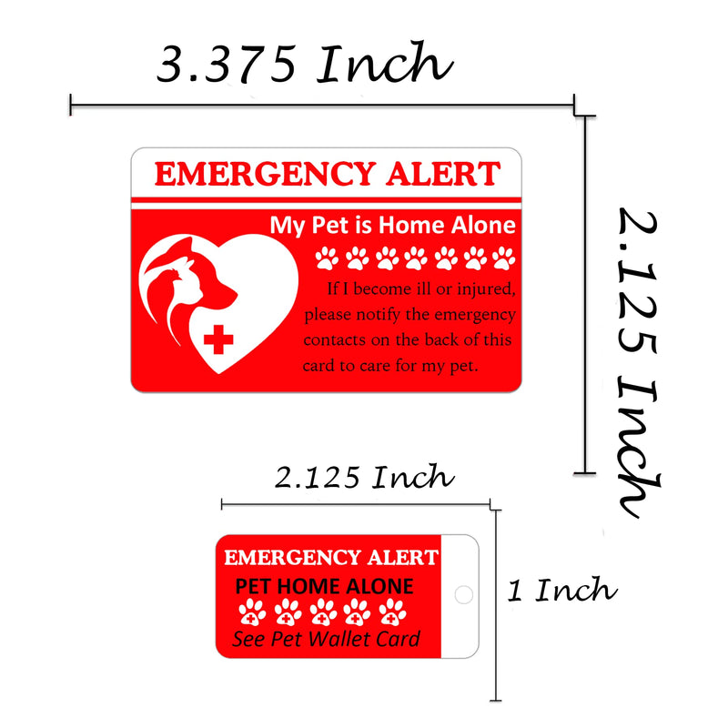 Dogs & Cats are Home Alone Alert Emergency Card and Key Tag with Emergency Contact Call Card 2 Pcs Pets Emergency Contact Wallet Card (Dogs Card) Dogs card - BeesActive Australia