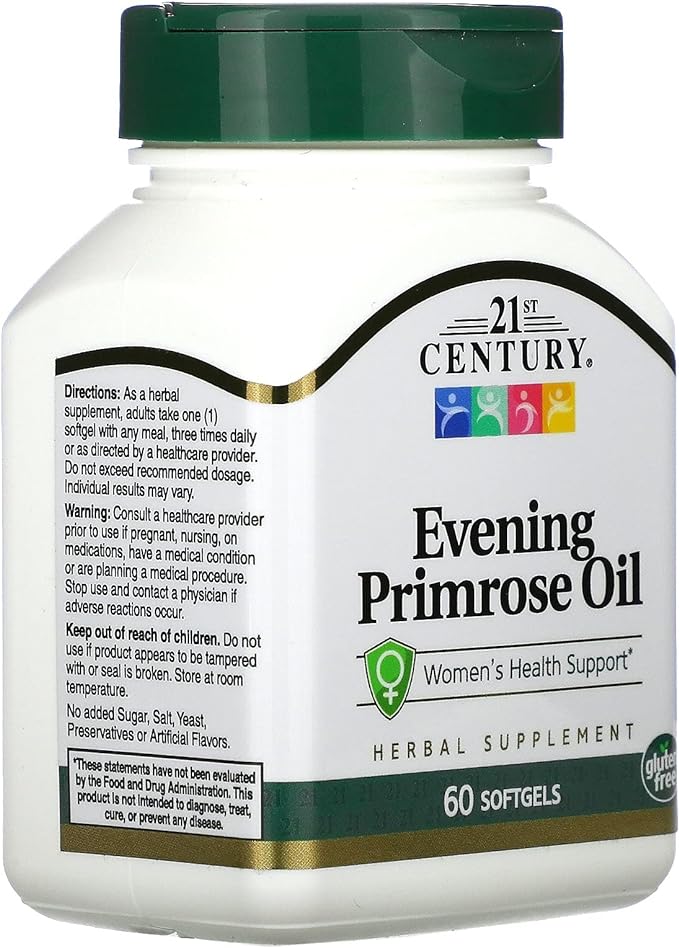 EVENING PRIMROSE OIL 500mg, 60 SOFTGELS by 21st Century HealthCare - BeesActive Australia