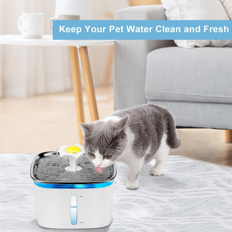 Bravelk Cat Water Fountain Filter, 8 Pack Replacement Filters & 8 Pack Replacement Pre-Filter Sponges for 95oz/2.8L Automatic Pet Fountain Cat Water Fountain Dog Water Dispenser - BeesActive Australia