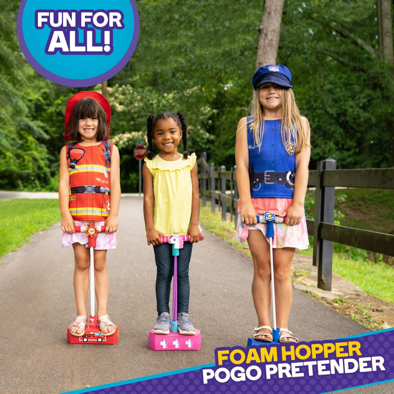 [AUSTRALIA] - Flybar Pogo Hopper Pretenders- Pogo Hopper with Real Siren Sound and Flashing Lights - Indoor and Outdoor Fun for Ages 3 and Up (Fireman Pogo Only) Fireman Pogo Only 