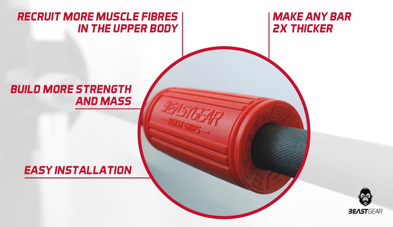 Beast Gear - Barbell and Dumbbell Bar Grips for Weightlifting & Muscle Building - Strength Training Equipment - BeesActive Australia