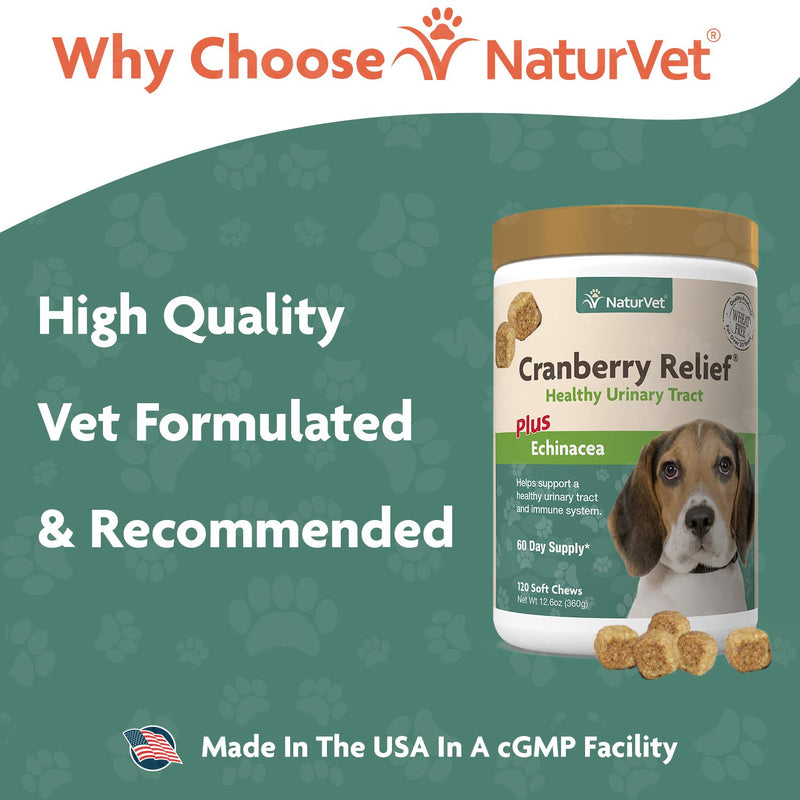 NaturVet – Cranberry Relief Plus Echinacea – Helps Support a Healthy Urinary Tract & Immune System 120 Soft Chews - BeesActive Australia