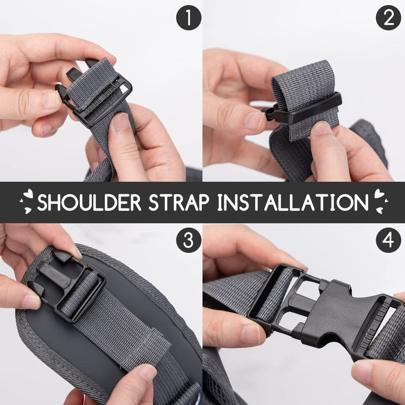 Nobleza Dog Sling Carrier, Breathable Mesh Adjustable Pet Sling Hand Free Puppy Sling Carrier for Small Medium Dog Cat Rabbit Black reflective - BeesActive Australia