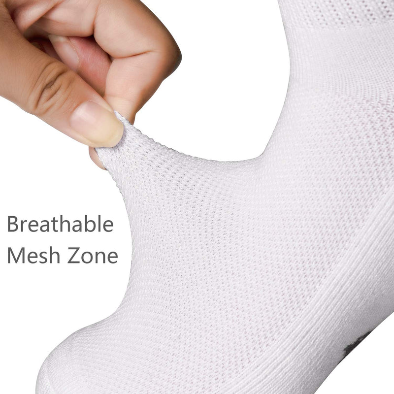 +MD Ultra Soft Athletic Bamboo Socks for Women and Men with Cushioned Sole No Show Casual Socks 10-13 White(6pairs) - BeesActive Australia