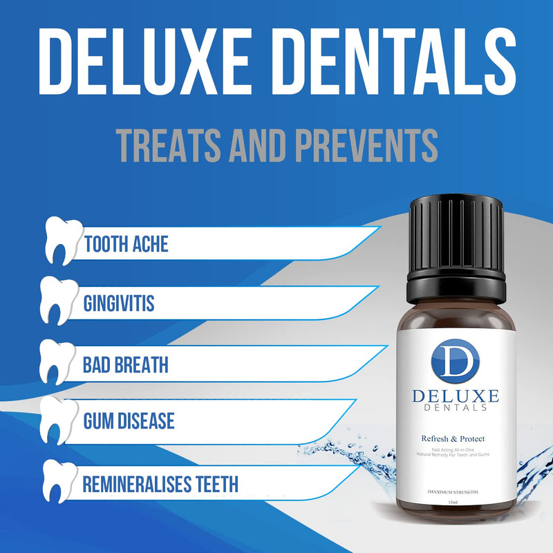 Deluxe Dentals Fast Acting Pure Botanical Oils Remedy for Teeth and Gums, Gum Disease Treatment for Adults, Toothache Treatment Clove Oil for Toothache, 15 ml (Pack of 1) - BeesActive Australia