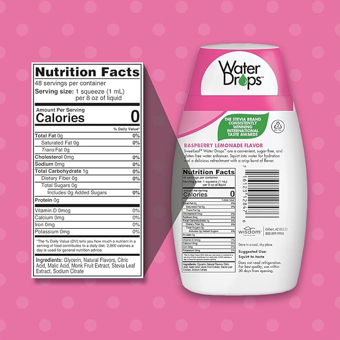 SweetLeaf Water Drops, Raspberry Lemonade, 1.62 oz - BeesActive Australia