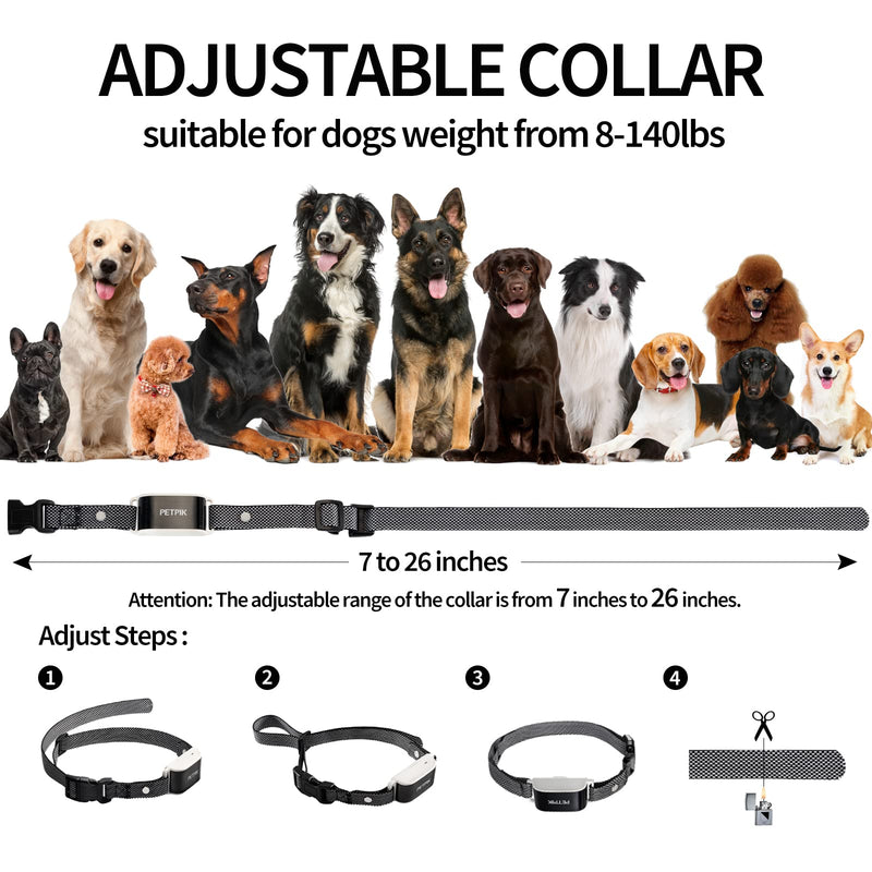 PETPIK Dog Training Collar, Long Remote Range and 3 Modes - Beep, Vibration, Shock, Waterproof Rechargeable Shock Collar for Small, Medium, Large Dogs - BeesActive Australia
