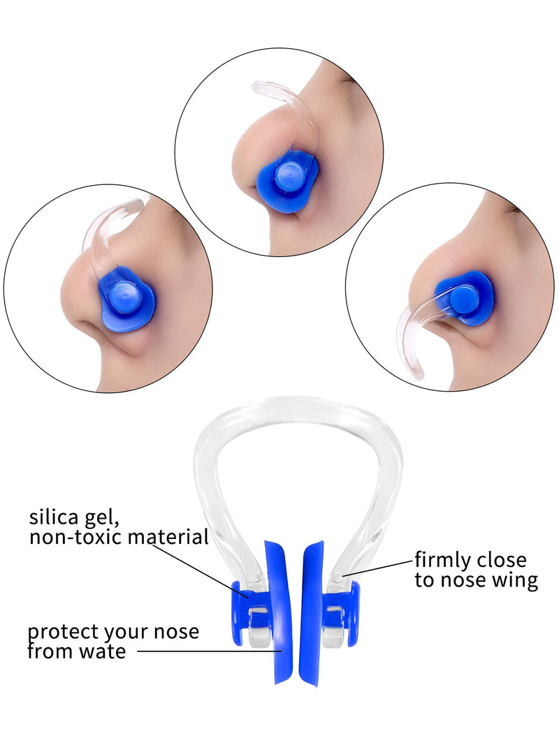 Waterproof Swimming Nose Clip Soft Silica Gel Nose Plugs Nose Protector for Kids and Adults Supplies (Color Set 1, 6 Pieces) - BeesActive Australia