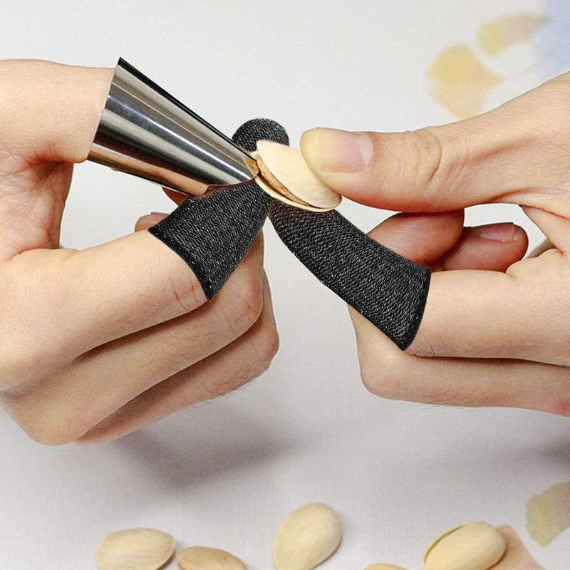 TSHAOUN 30 Pcs Finger Cots, Reusable Finger Protectors Anti Cutting Finger Cover Finger Sleeve, Thumb Protector Cut Resistant Protection for Kitchen,Garden, Work, Sculpture (Black,Blue,Grey) Black,blue,grey - BeesActive Australia