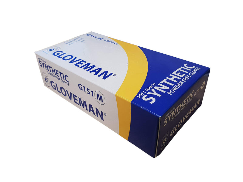 Gloveman Soft Touch Synthetic Powder Free Disposable Gloves (Box of 100) (Medium) M (Pack of 100) - BeesActive Australia