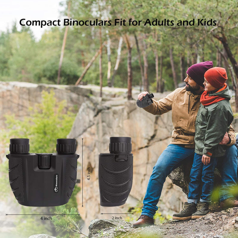 10x25 Compact Binoculars, High Powered Binoculars for Adults with Low Light Night Vision, Easy Focus Binoculars Clear for Bird Watching, Outdoor Sports Games and Concerts Black - BeesActive Australia