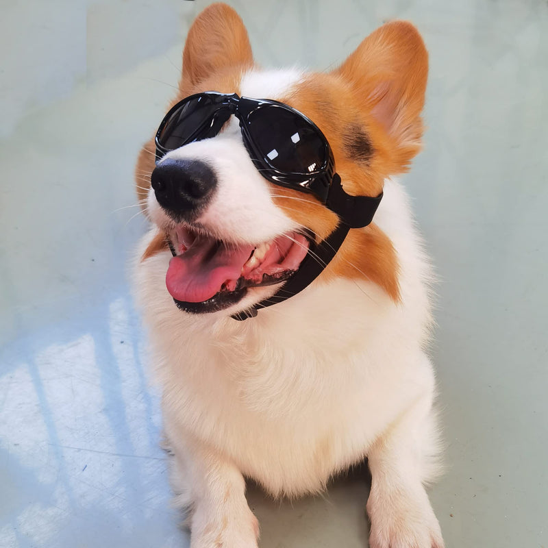 Small Dog Goggles Sun' UV Protection Puppy Goggles Windproof Small Pet Sunglasses for Eyes Protection Black - BeesActive Australia