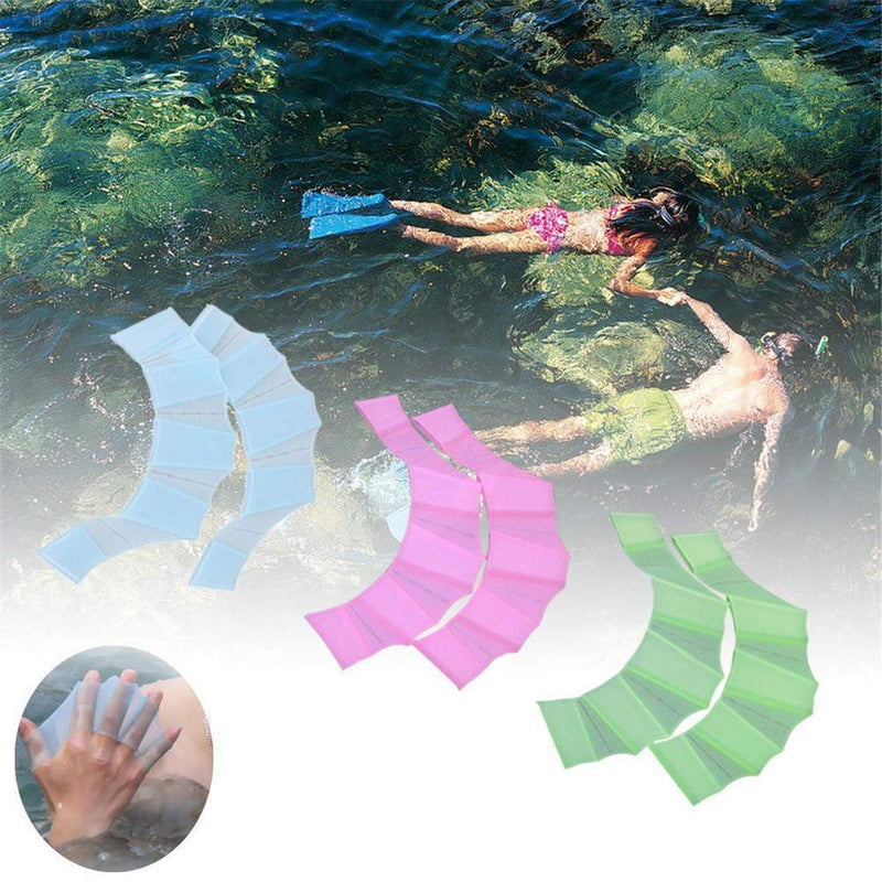 DDNFO Swimming Fins 3 Pair Unisex Frog Type Silicone Girdles Swimming Hand Fins Flippers Palm Finger Webbed Gloves Paddle Water Sports.(DDN52) - BeesActive Australia