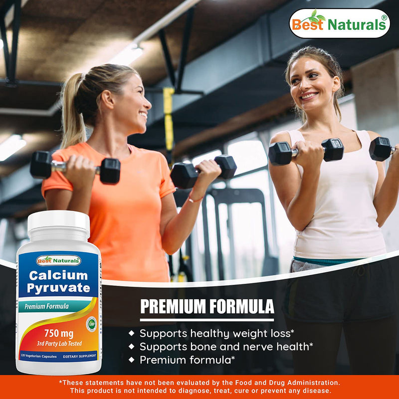 Best Naturals Calcium Pyruvate Fat-Burning Formula for Thighs, 750 mg 120 Capsules - Calcium pyruvate for Weight Loss - BeesActive Australia