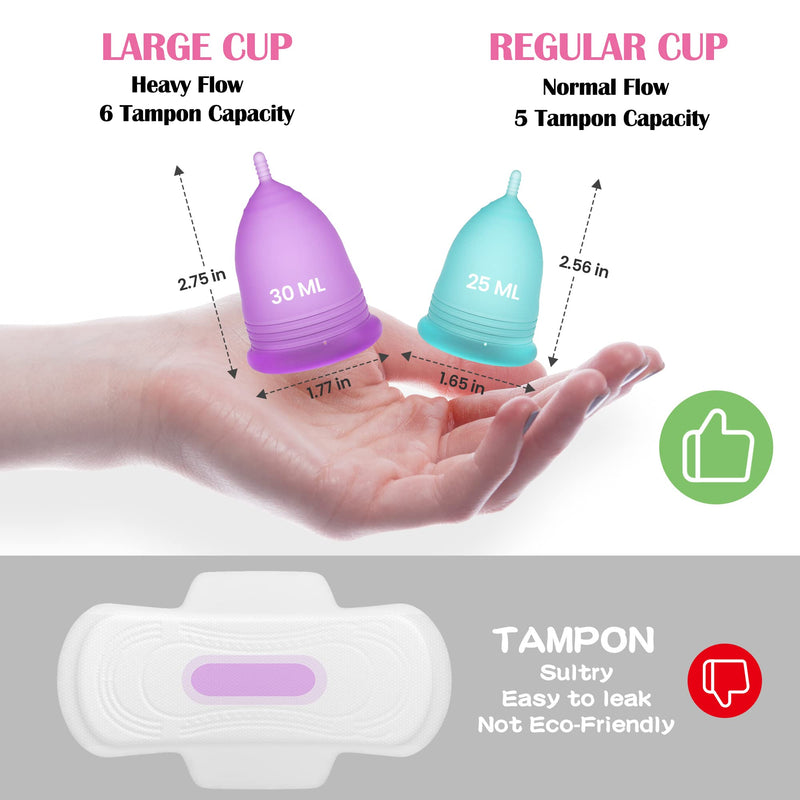 YTYOMUR Menstrual Cup Steamer Sterilizer with 2 Reusable Period Cups, Menstrual Cups Cleaner Wash Kit, One Button Control Automatic High Temperature Steam Sterilization for Women Feminine Hygiene Care - BeesActive Australia