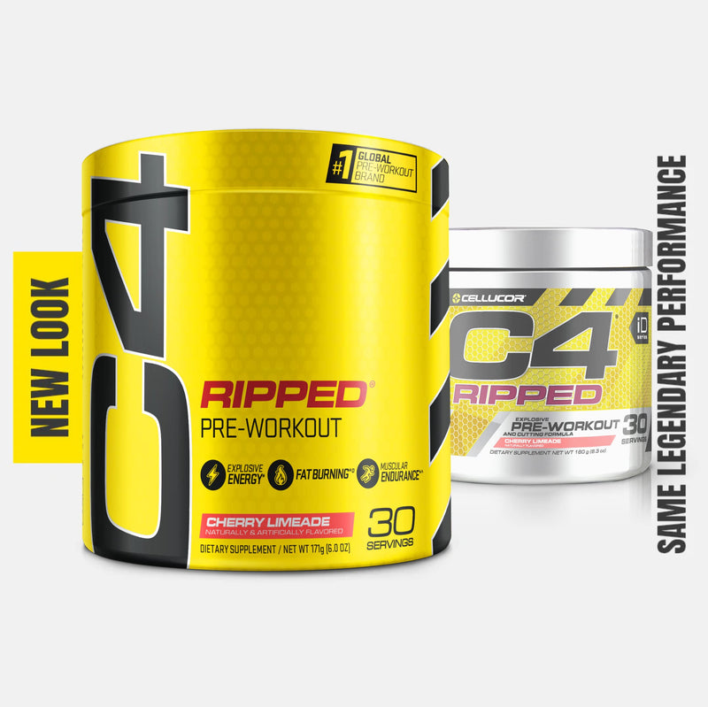Cellucor C4 Ripped Pre Workout Powder Cherry Limeade | Creatine Free + Sugar Free Preworkout Energy Supplement for Men & Women | 150mg Caffeine + Beta Alanine| 30 Servings 30 servings (Pack of 1) - BeesActive Australia