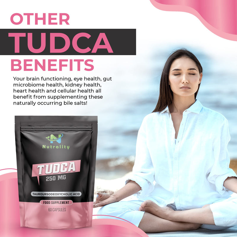 Nutrality Tudca Supplement 250mg - 60-Day Supply Tudca Bile Salts for Liver Cleanse Detox and Repair - Brain Health, Mitochondria Support, Gut Microbiome Booster - Suitable for Vegans & Vegetarians - BeesActive Australia
