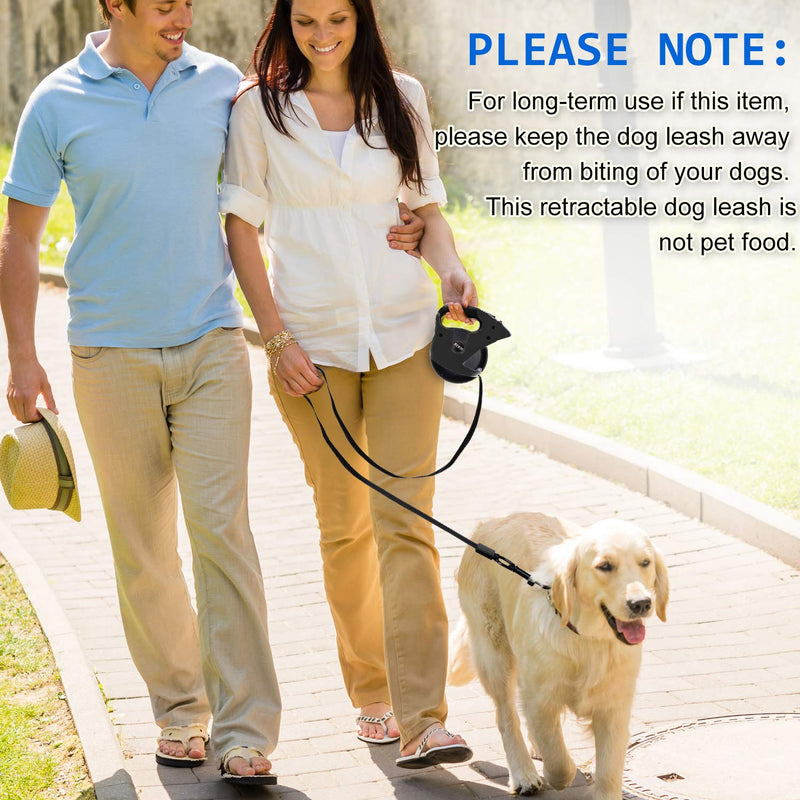 Mowis Retractable Dog Leash, 360° Tangle-Free, Heavy Duty up to 175Lbs Pets, 16ft Strong Nylon Tape with Waste Bag Dispenser, Pet Travel Bowl, One-Handed Brake/Pause/Lock Black - BeesActive Australia