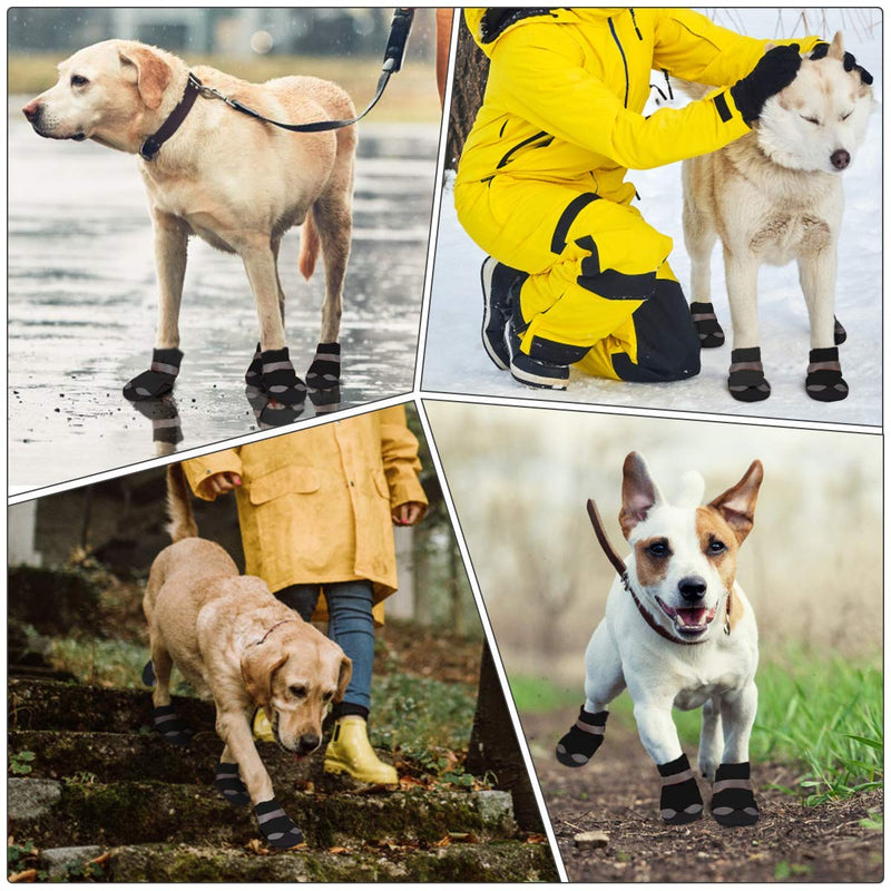 Waterproof Dog Shoes for Large Medium Dogs - Dog Booties Paw Protection with Adjustable Straps Rugged Anti-Slip Sole - Dog Boot Walking Running Hiking Outdoors Pet Boots Paw Protectors Comfortable 5# (Width: 2.6") Black - BeesActive Australia