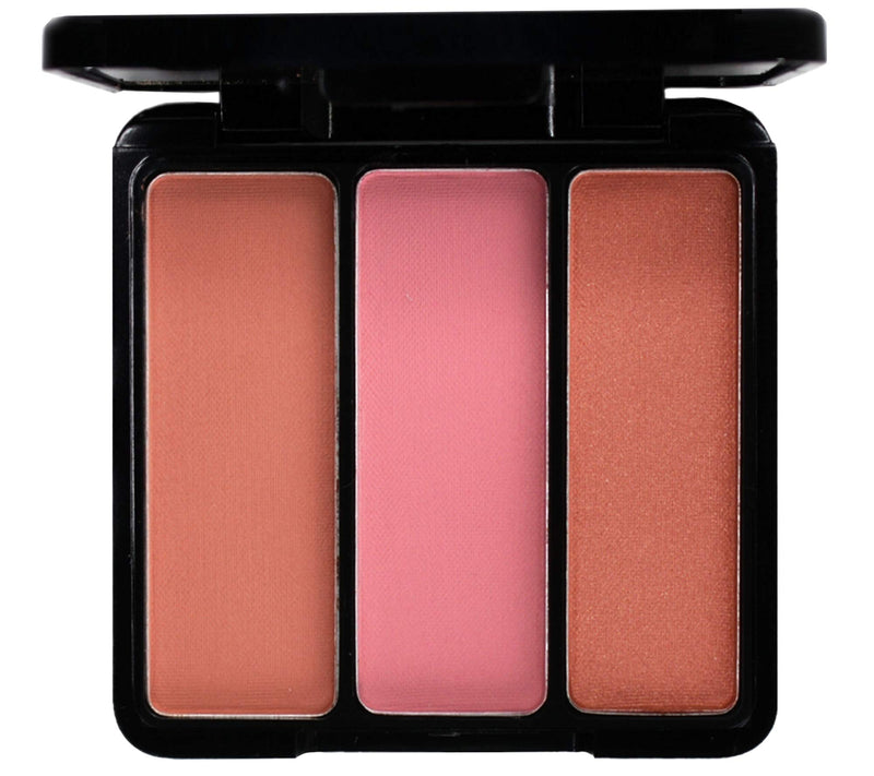 EVE PEARL Blush Trio Blush Palette Long Lasting Skincare Makeup And Dual 204 Fan Highlighter Hypoallergenic Brush Set Make up Kit- Sultry Cheeks - BeesActive Australia