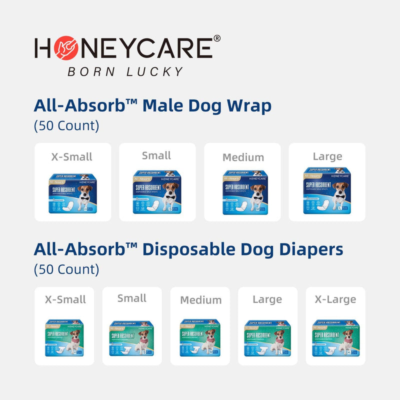 HONEY CARE All-Absorb Disposable Dog Diapers, Super Absorbent, Breathable, Wetness Indicator Medium - BeesActive Australia